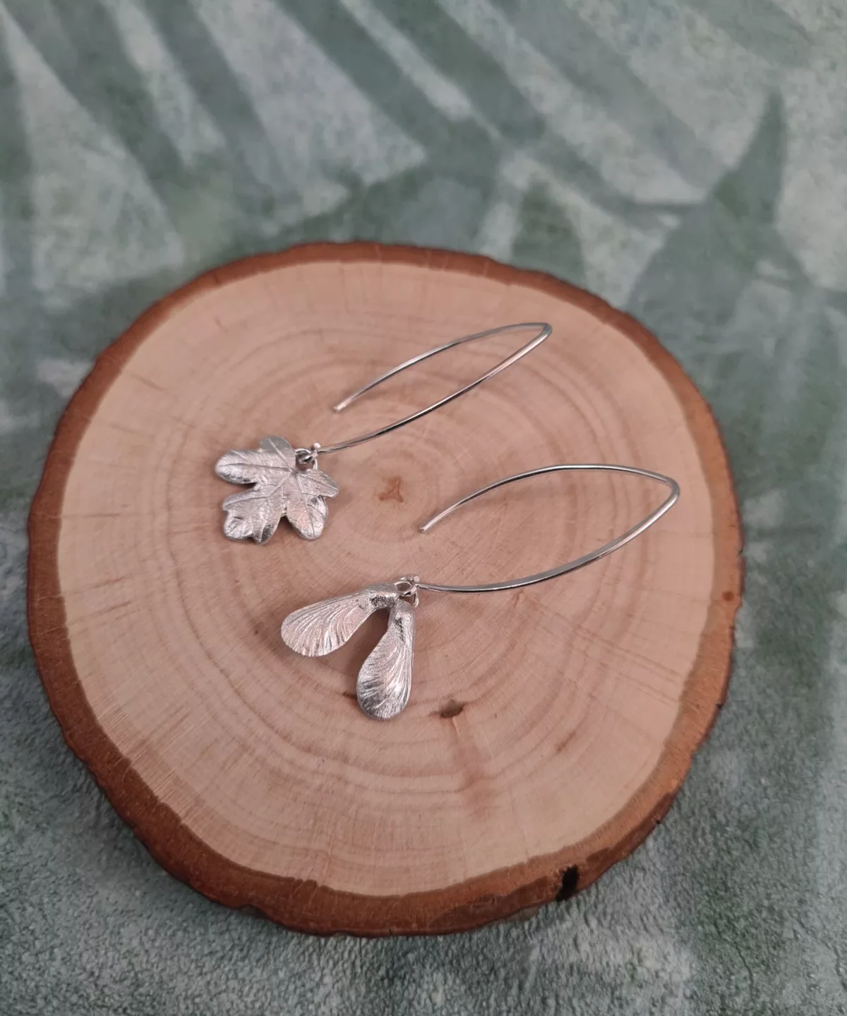 Boucles d'oreilles feuille d'érable et samare