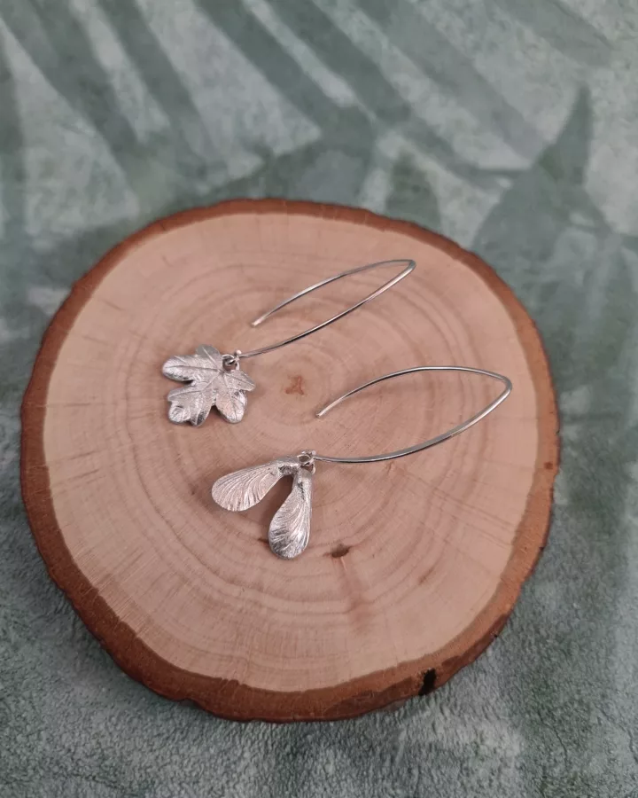 Boucles d'oreilles feuille d'érable et samare