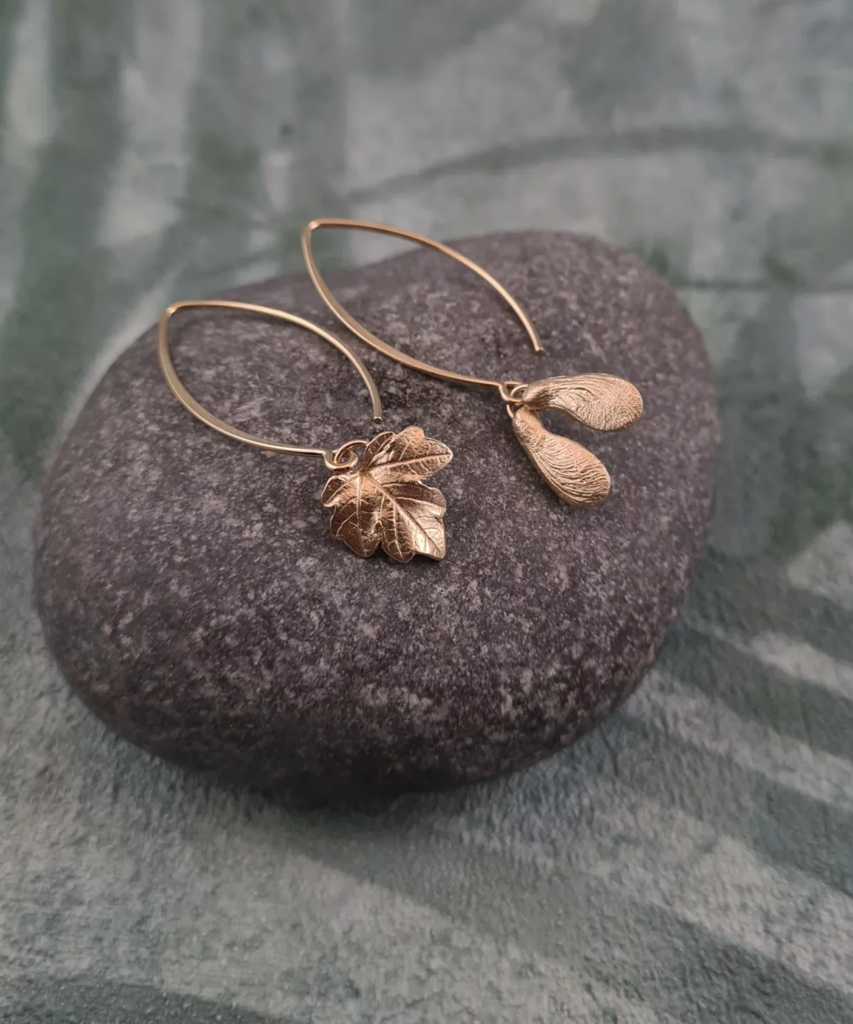 Boucles d'oreilles feuille d'érable et samare