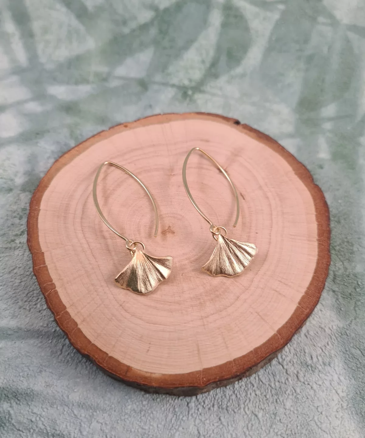 Boucles d'oreilles feuilles de ginkgo