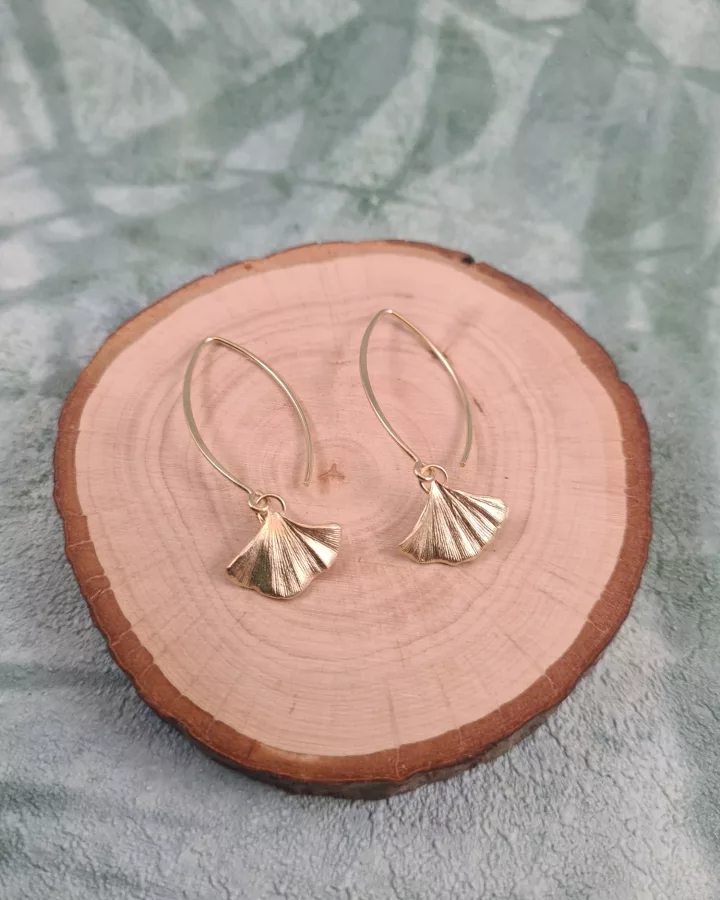 Boucles d'oreilles feuilles de ginkgo