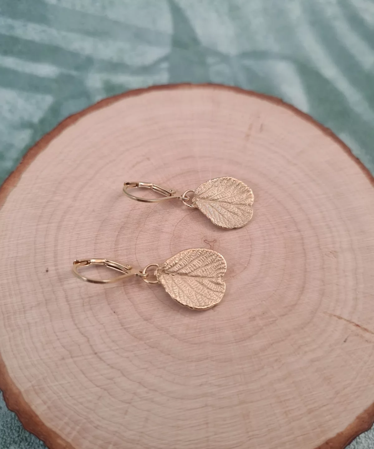 Boucles d'oreilles feuilles de kiwier