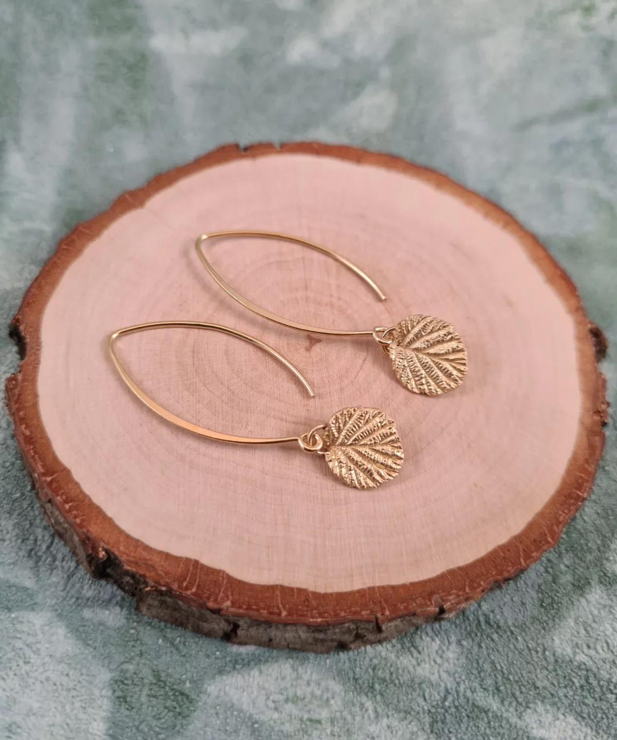 Boucles d'oreilles feuilles de noisetier