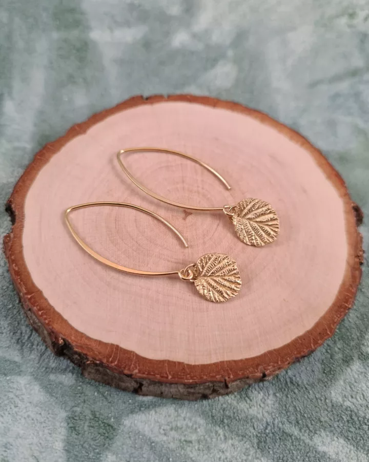 Boucles d'oreilles feuilles de noisetier