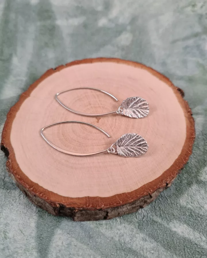 Boucles d'oreilles feuilles de noisetier