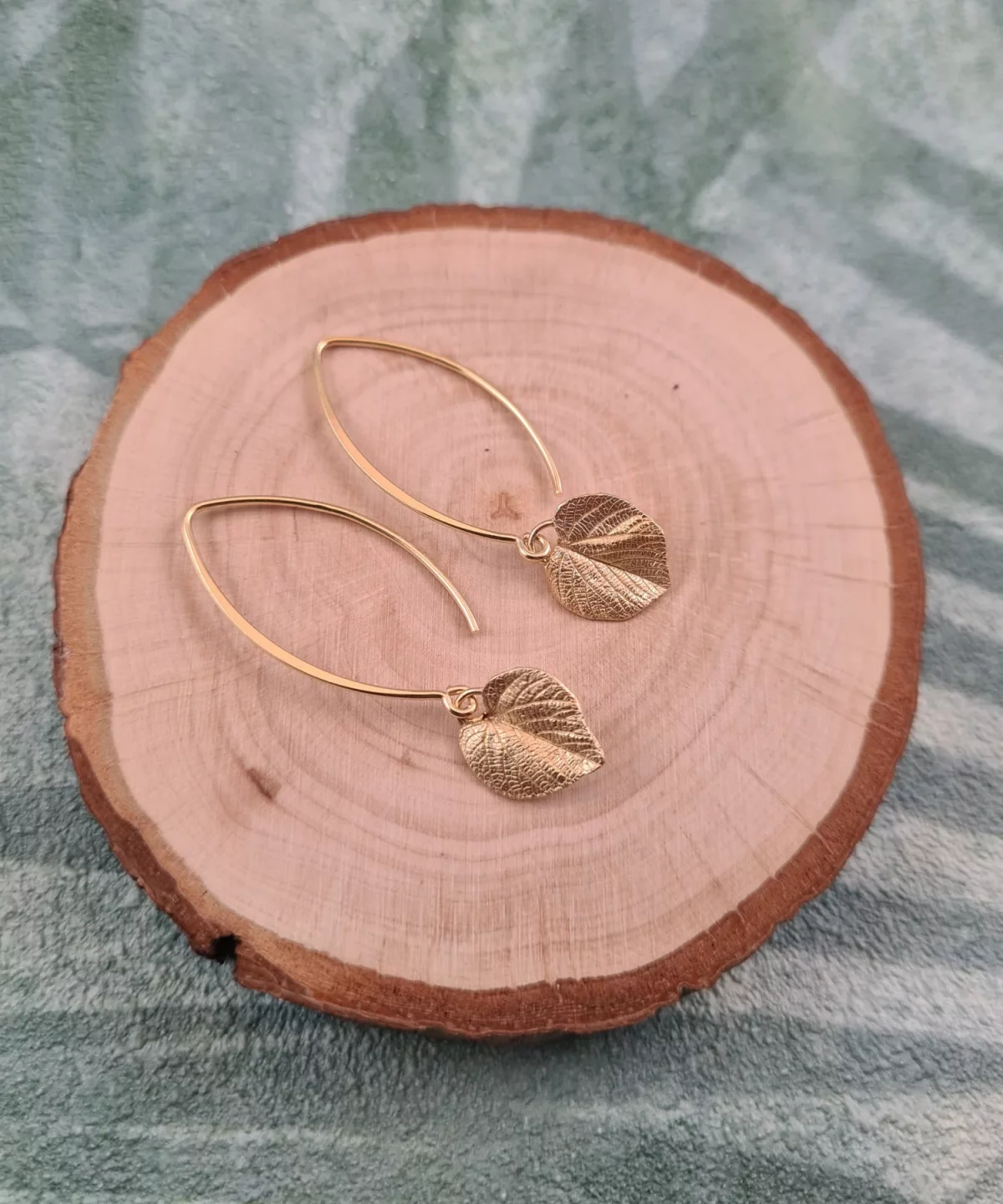 Boucles d'oreilles feuilles de tilleul