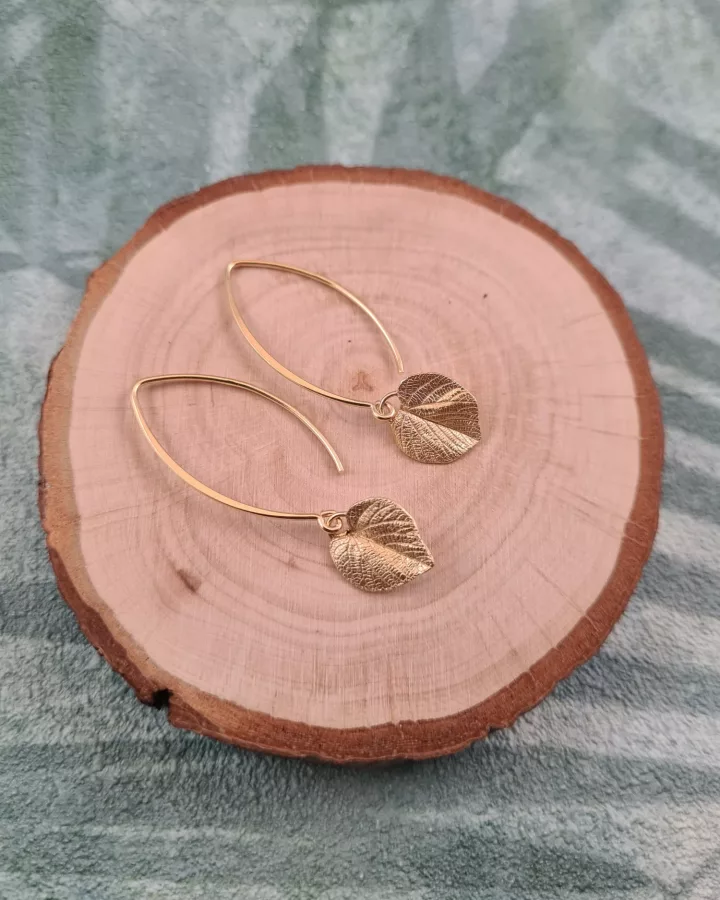 Boucles d'oreilles feuilles de tilleul