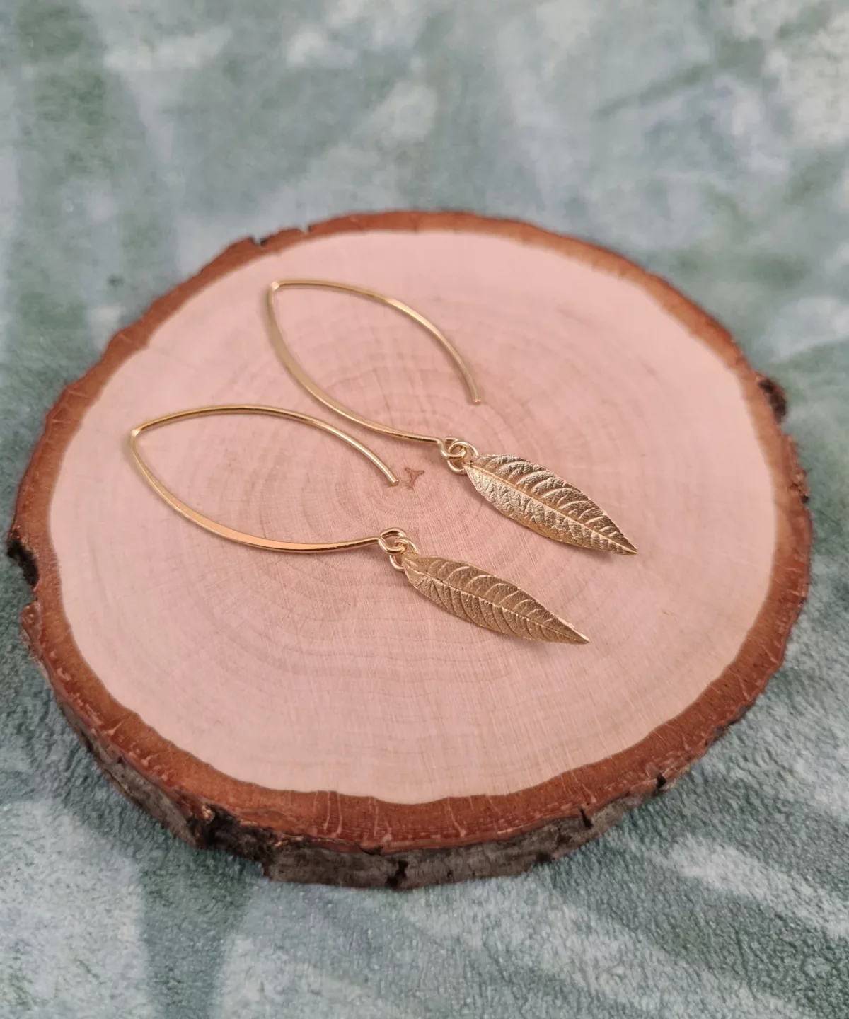 Boucles d'oreilles feuilles de verveine