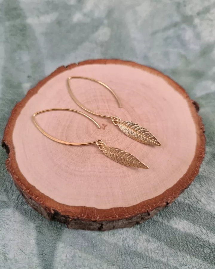 Boucles d'oreilles feuilles de verveine