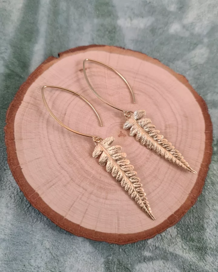 Boucles d'oreilles folioles de fougère