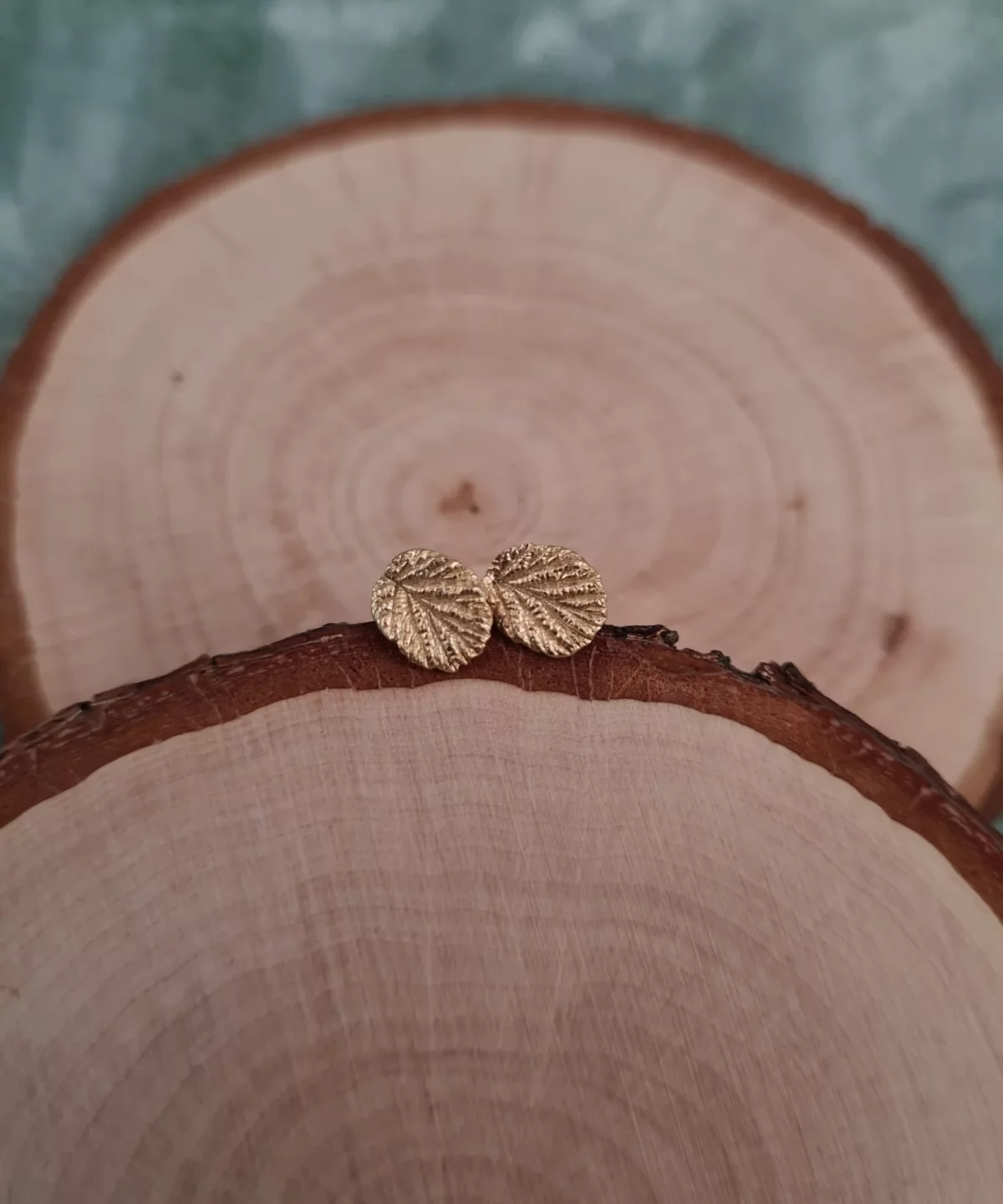 Clous d'oreilles feuilles de noisetier